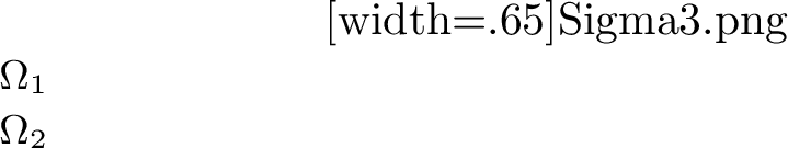 Figure 3: The contour \Sigma^{(3)} and regions \{\Omega_j \}_{j=1}^2.