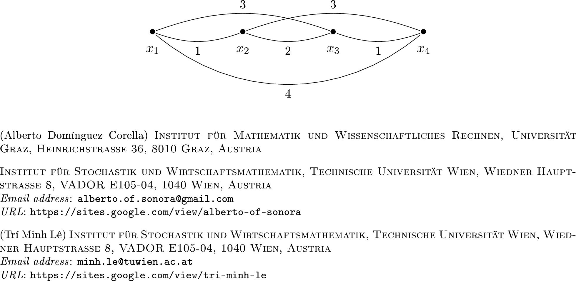 Figure 1: An example of a graph with four nodes.