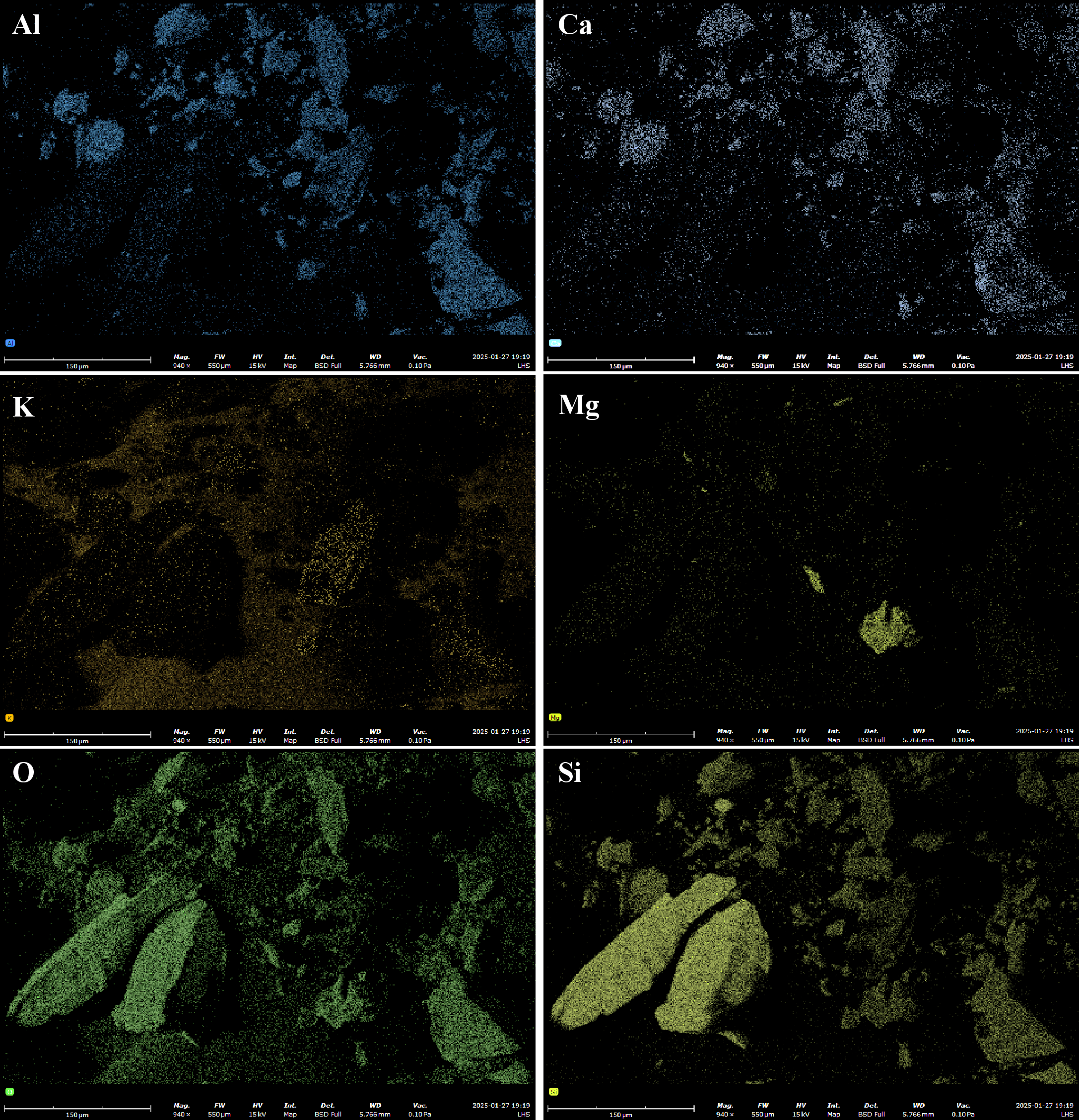 Figure 2: EDX elemental map of LHS-2 simulant.