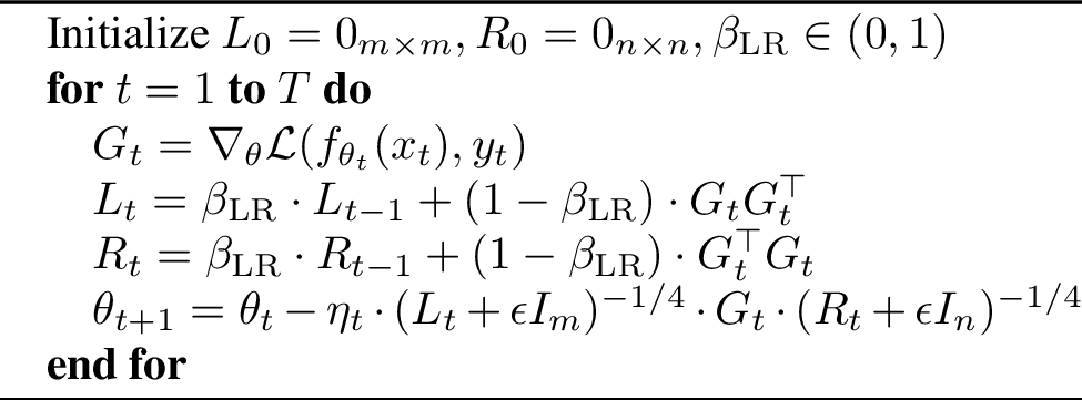 Figure 1: Simplified Outline of the Shampoo Optimizer