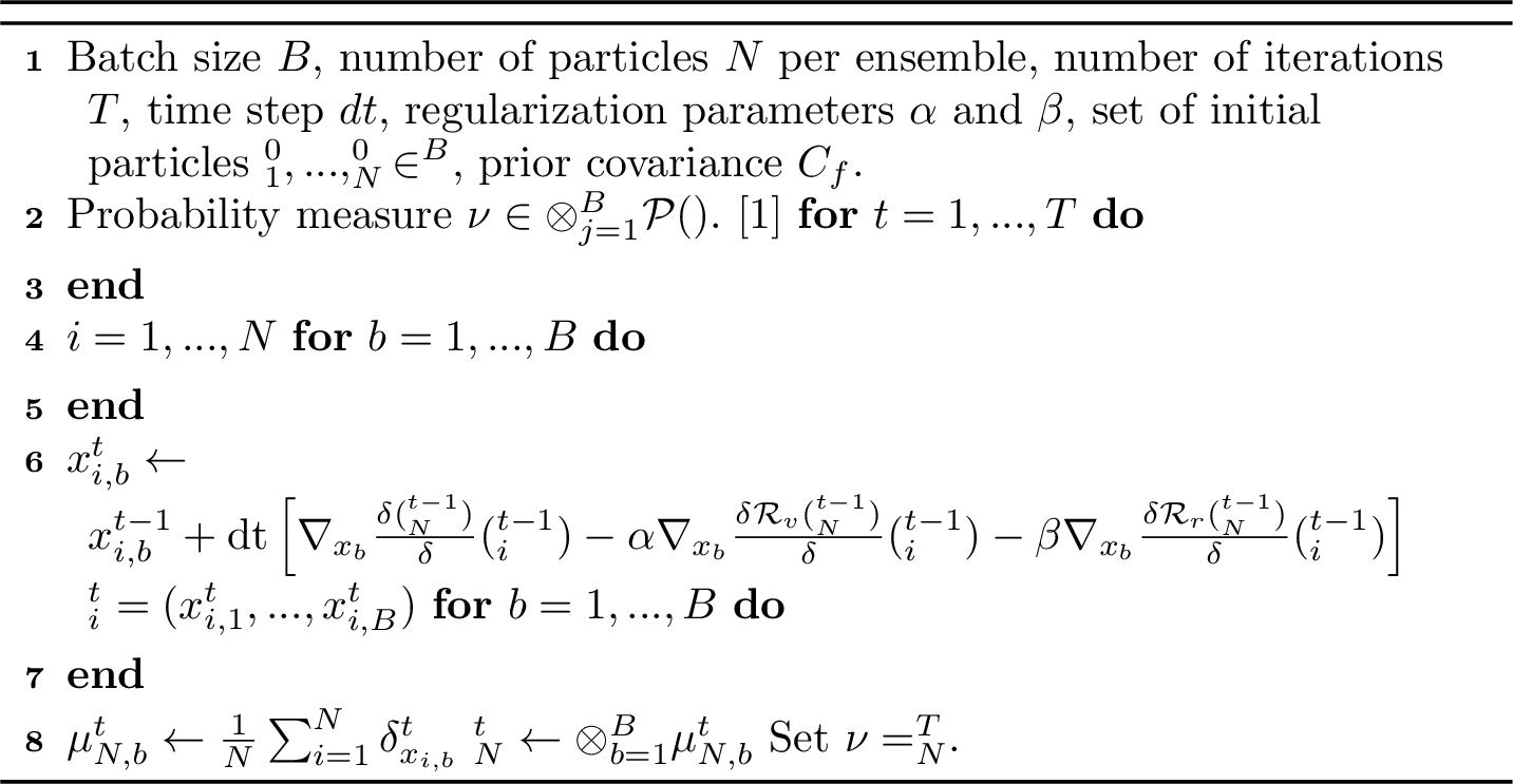 Figure 2: Regularized Particle Gradient Flow for Batch-based OED