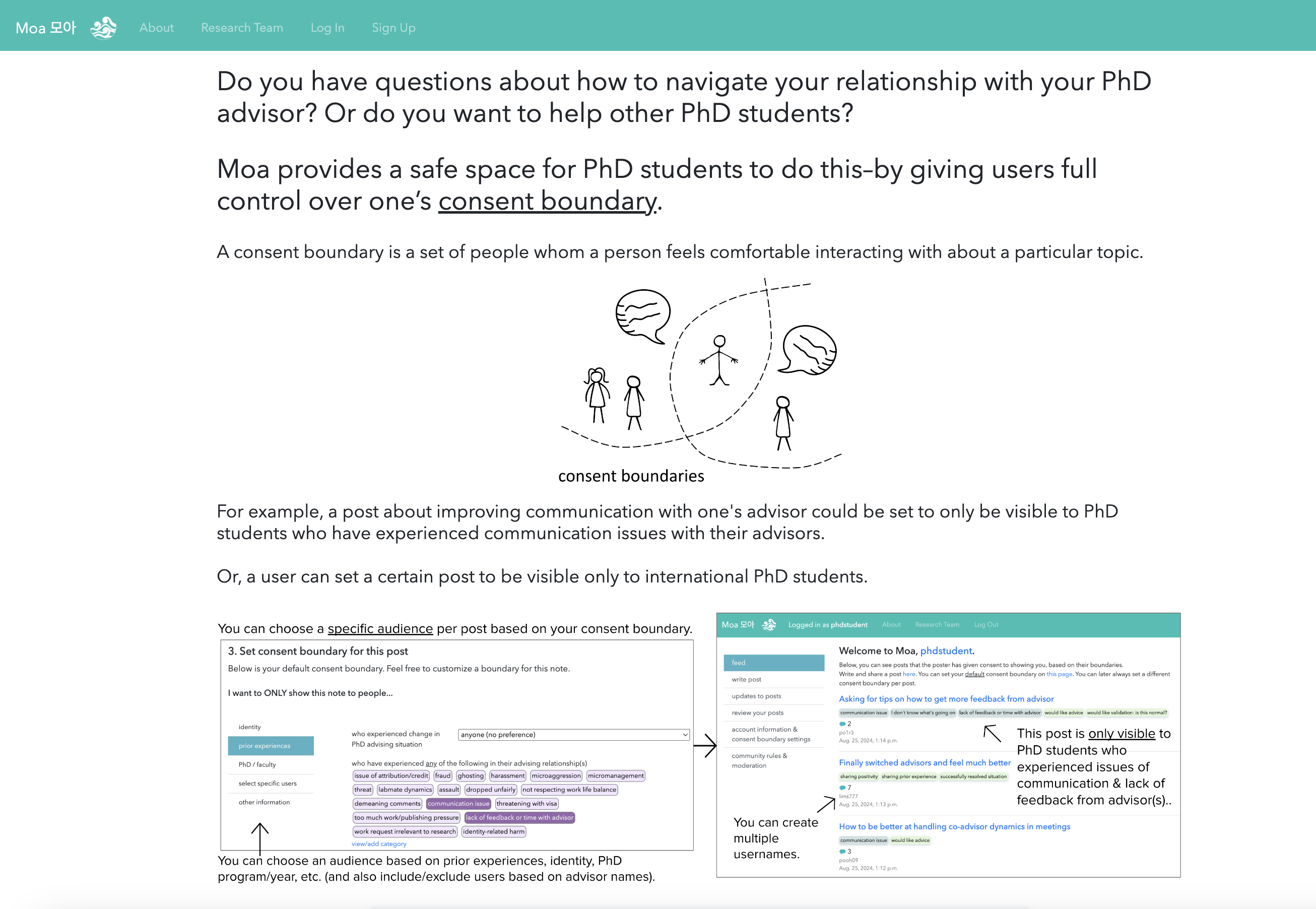 Figure 9: Moa’s landing page.