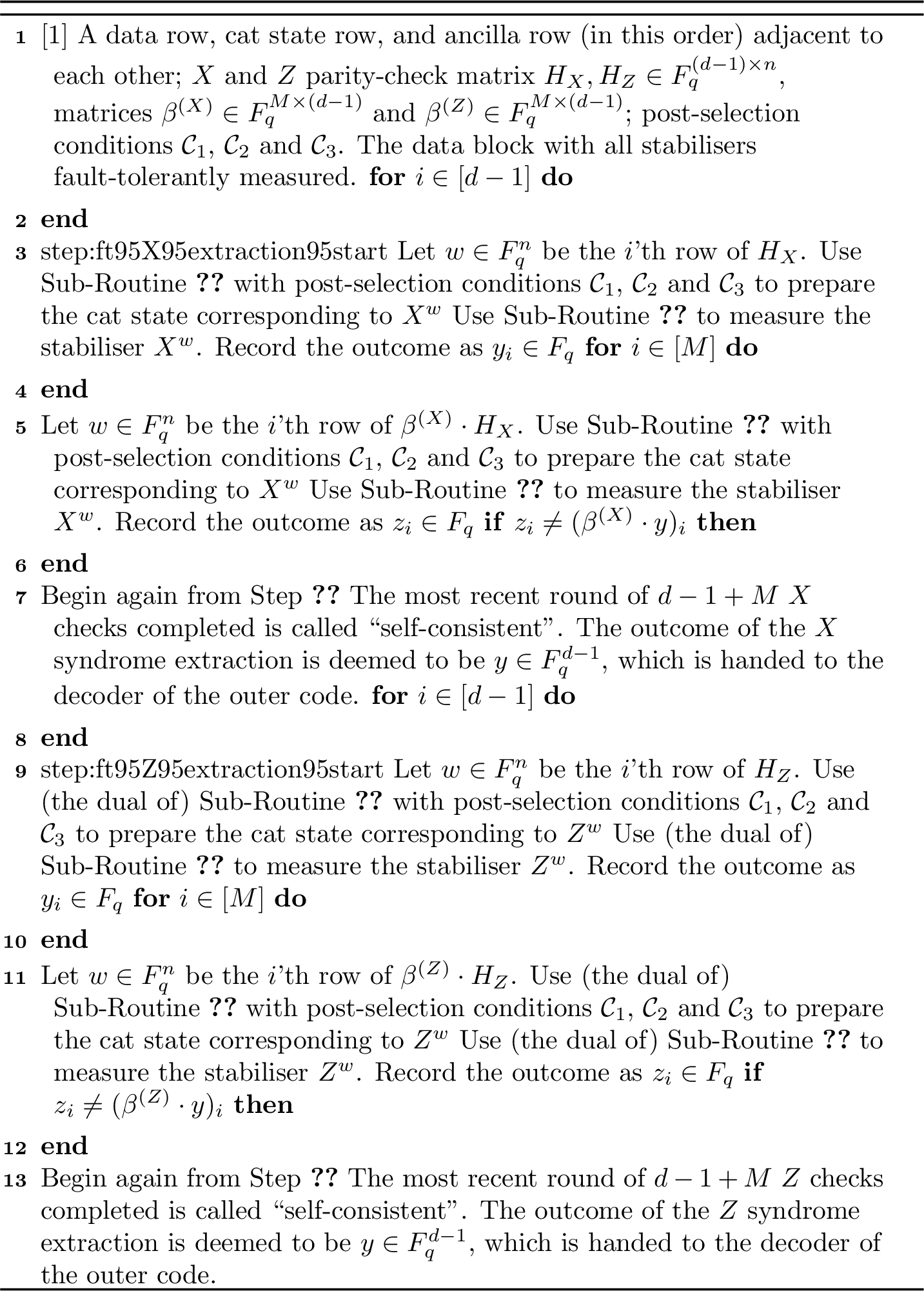Figure 8: Fault-Tolerant Extraction of Stabilisers on One Block of the Outer Code