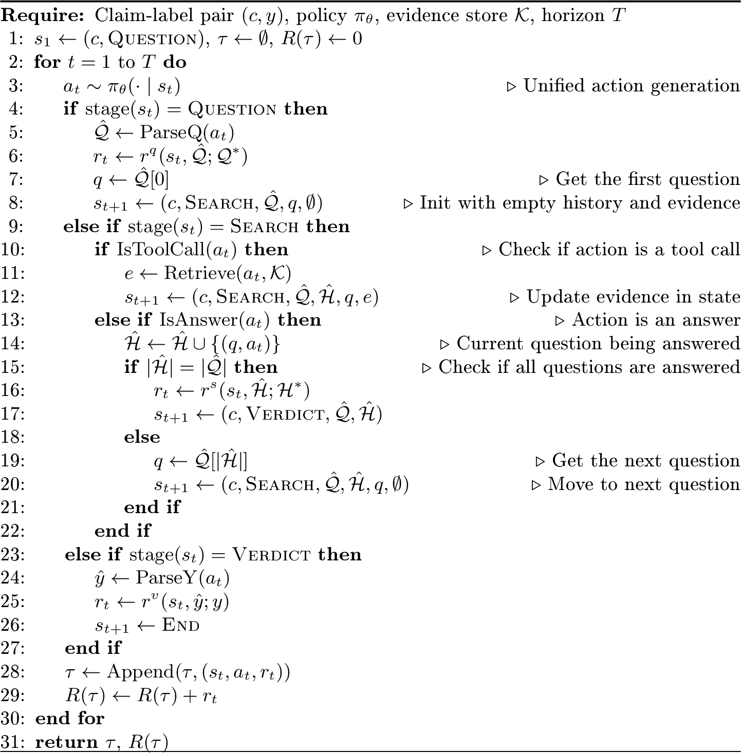 Figure 3: Multi-stage Rollout for Fact Verification