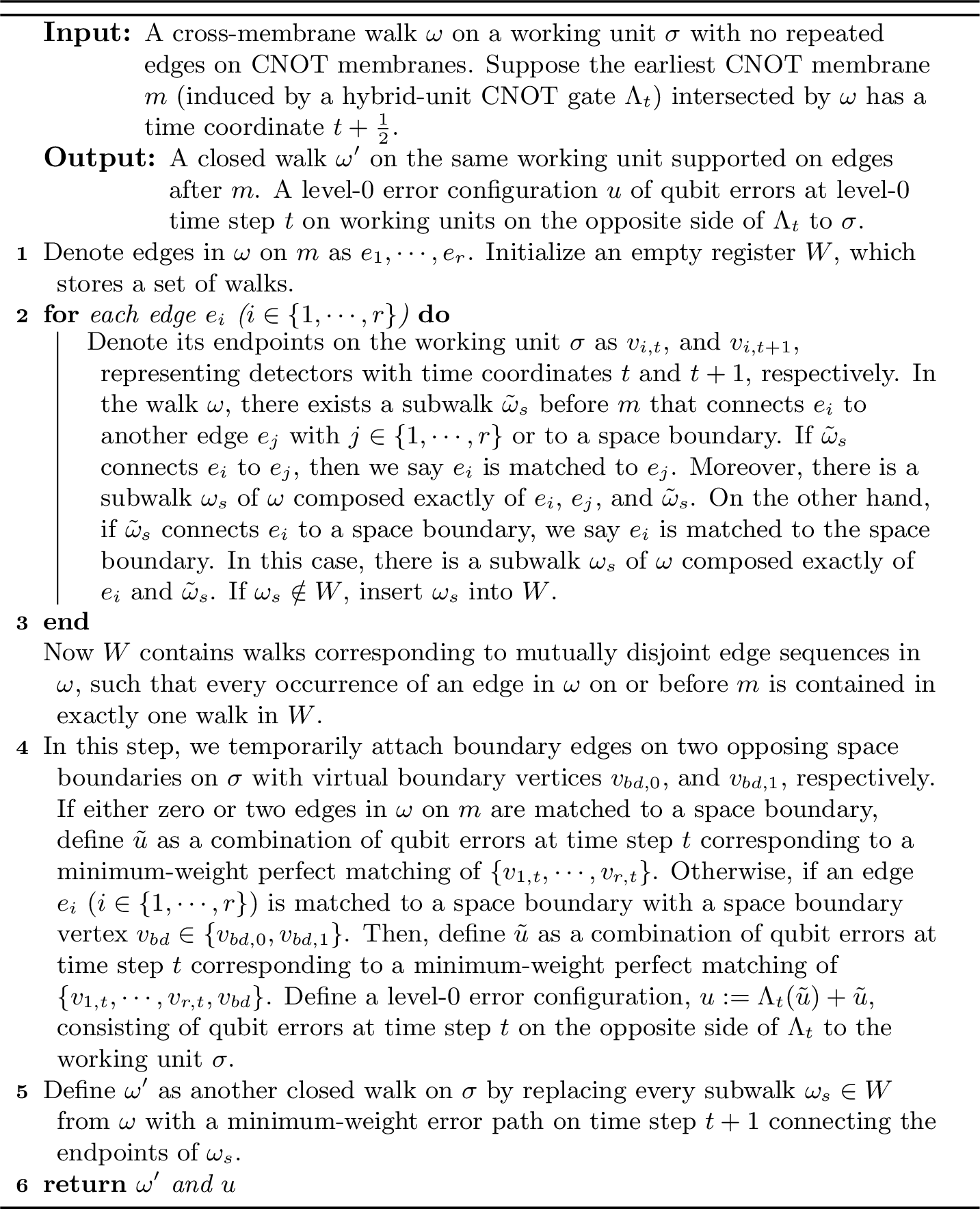 Figure 13: Subroutine for deforming a cross-membrane walk across the earliest CNOT membrane