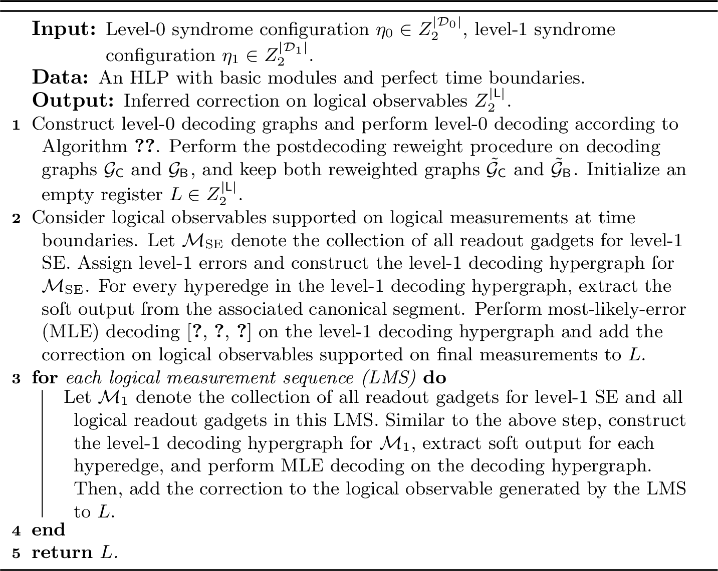 Figure 9: Full decoding procedure for an HLP with basic modules.
