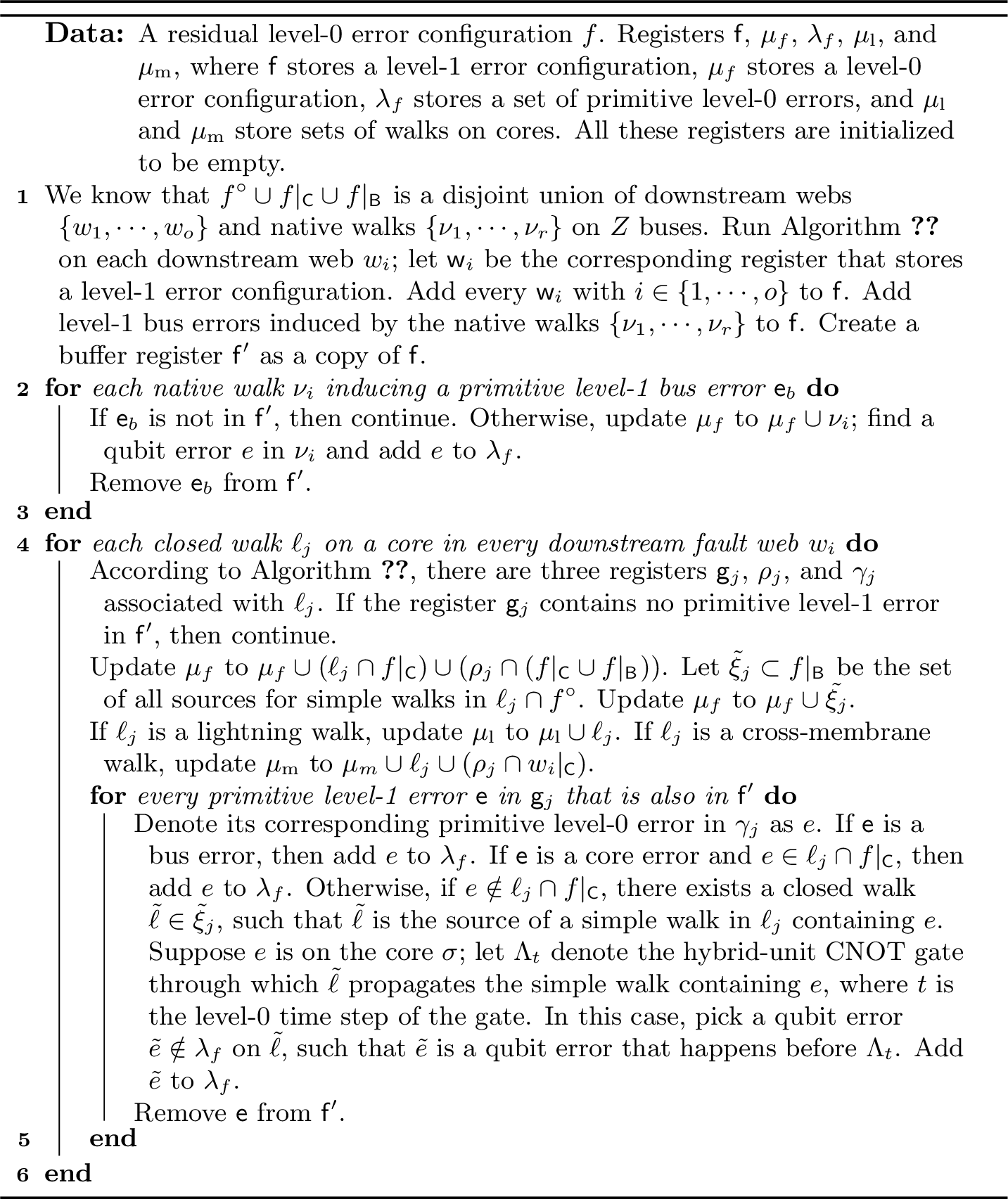 Figure 16: Subroutine for analyzing a residual level-0 error configuration