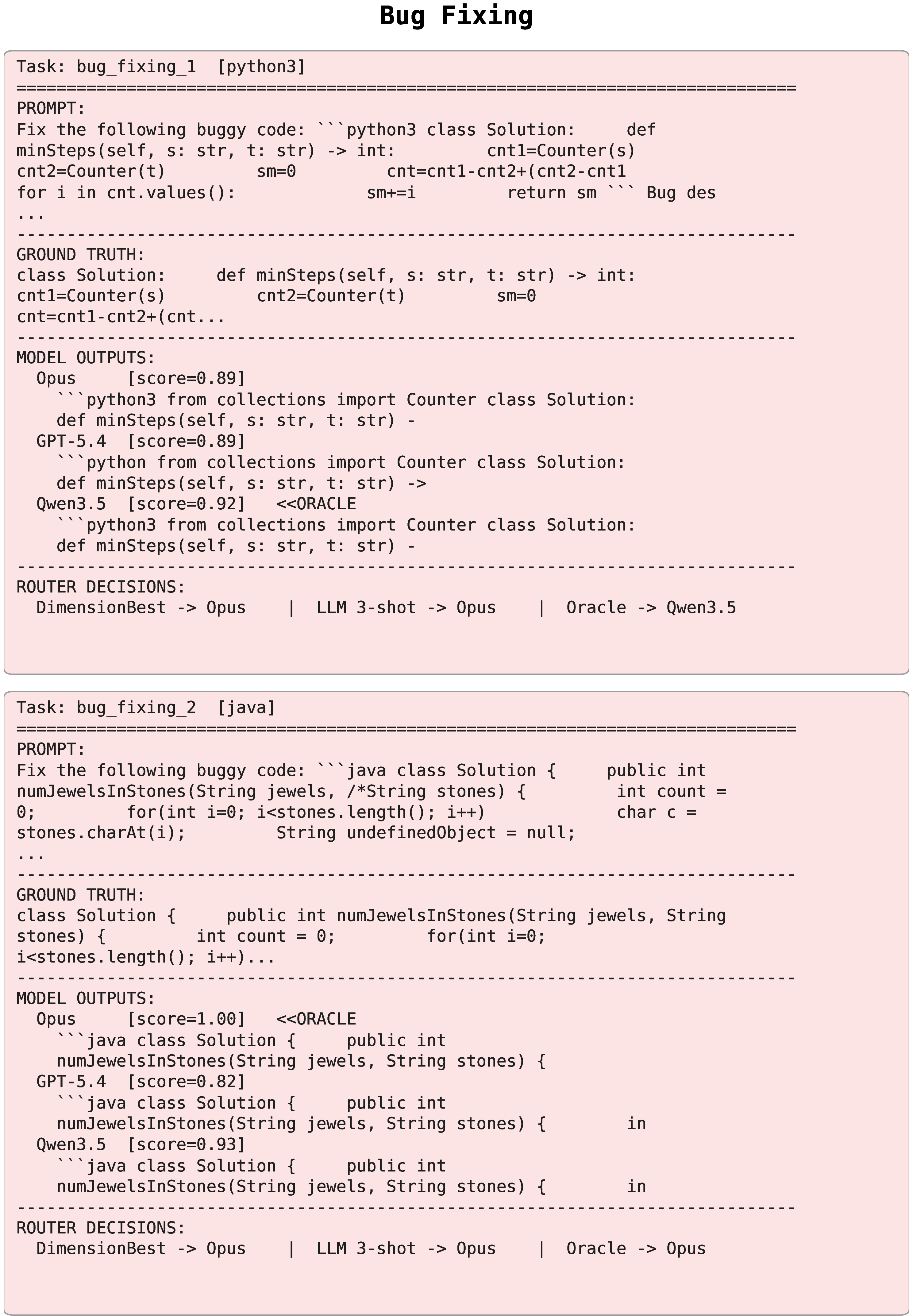 Figure 14: Bug Fixing examples.