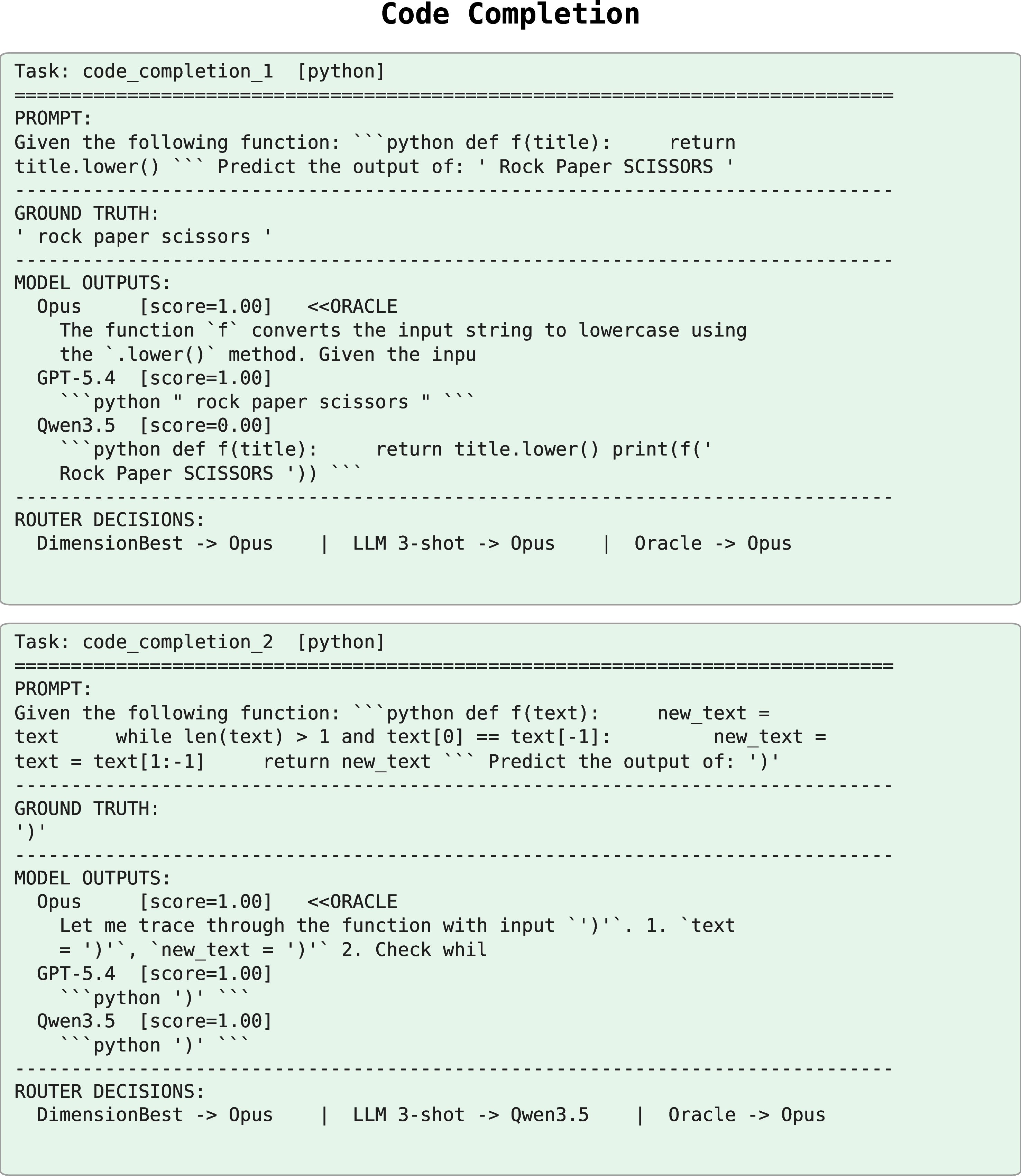 Figure 15: Code Completion examples.
