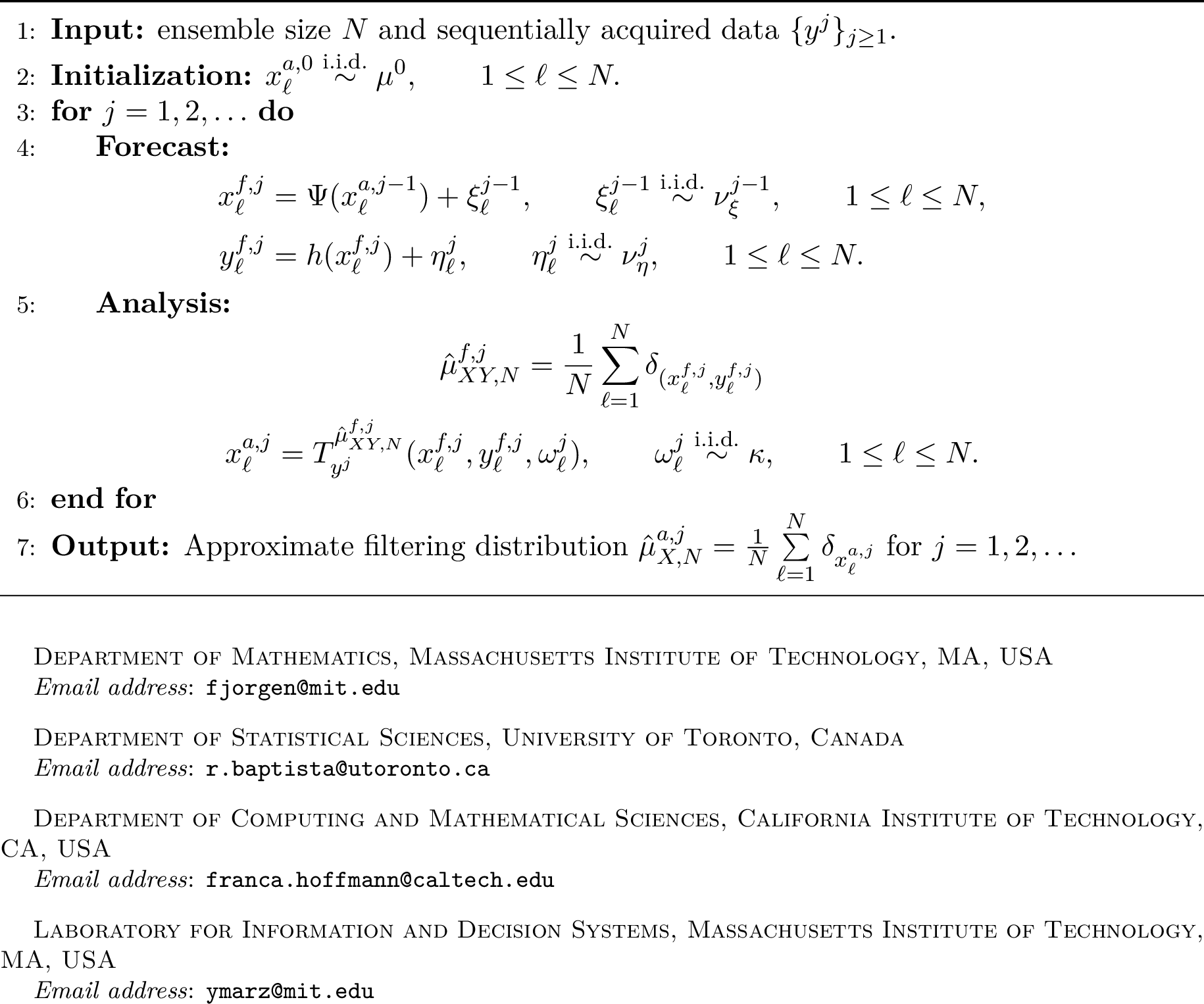 Figure 1: Transport Ensemble Filter