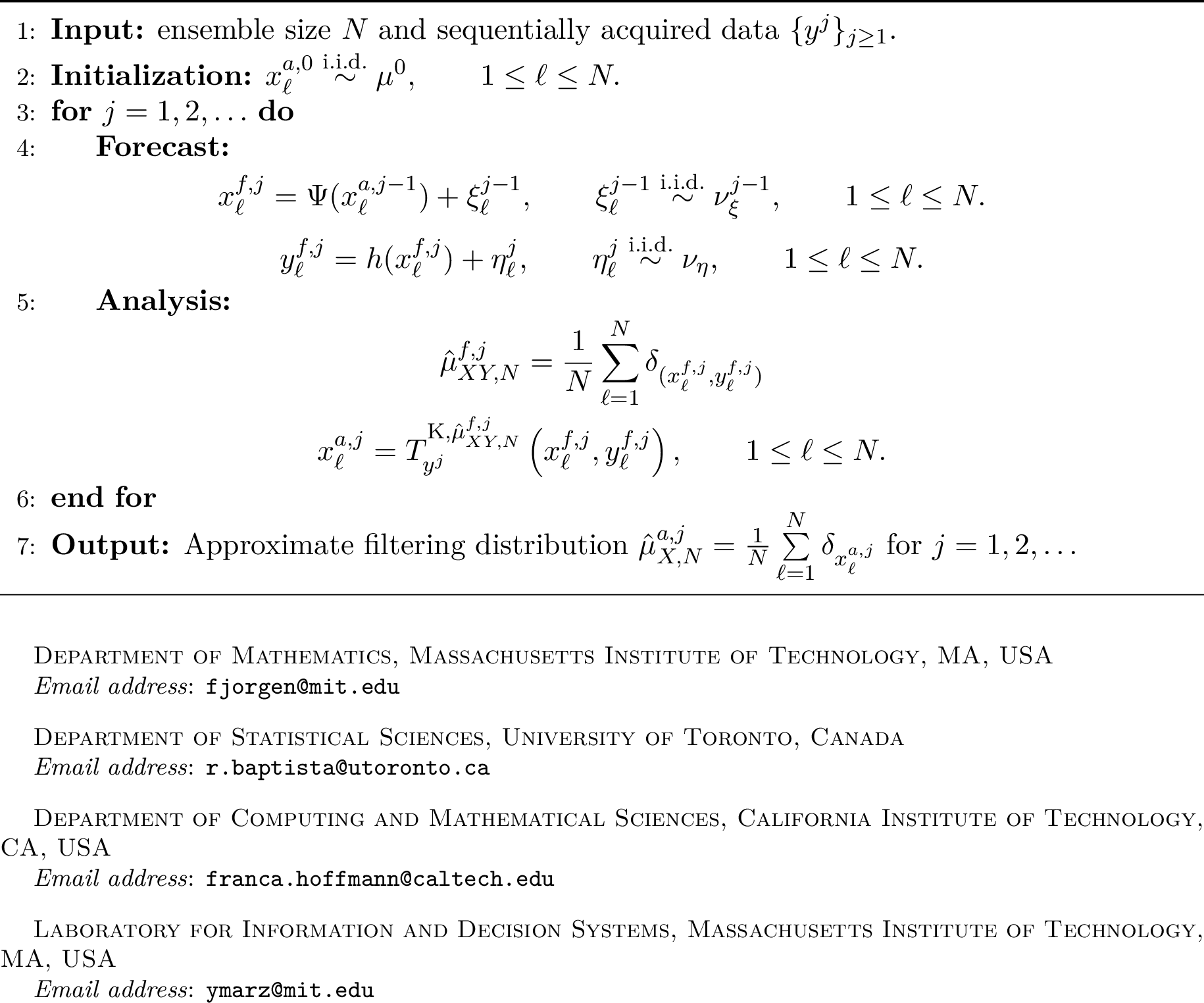 Figure 3: Ensemble Kalman Filter (EnKF)