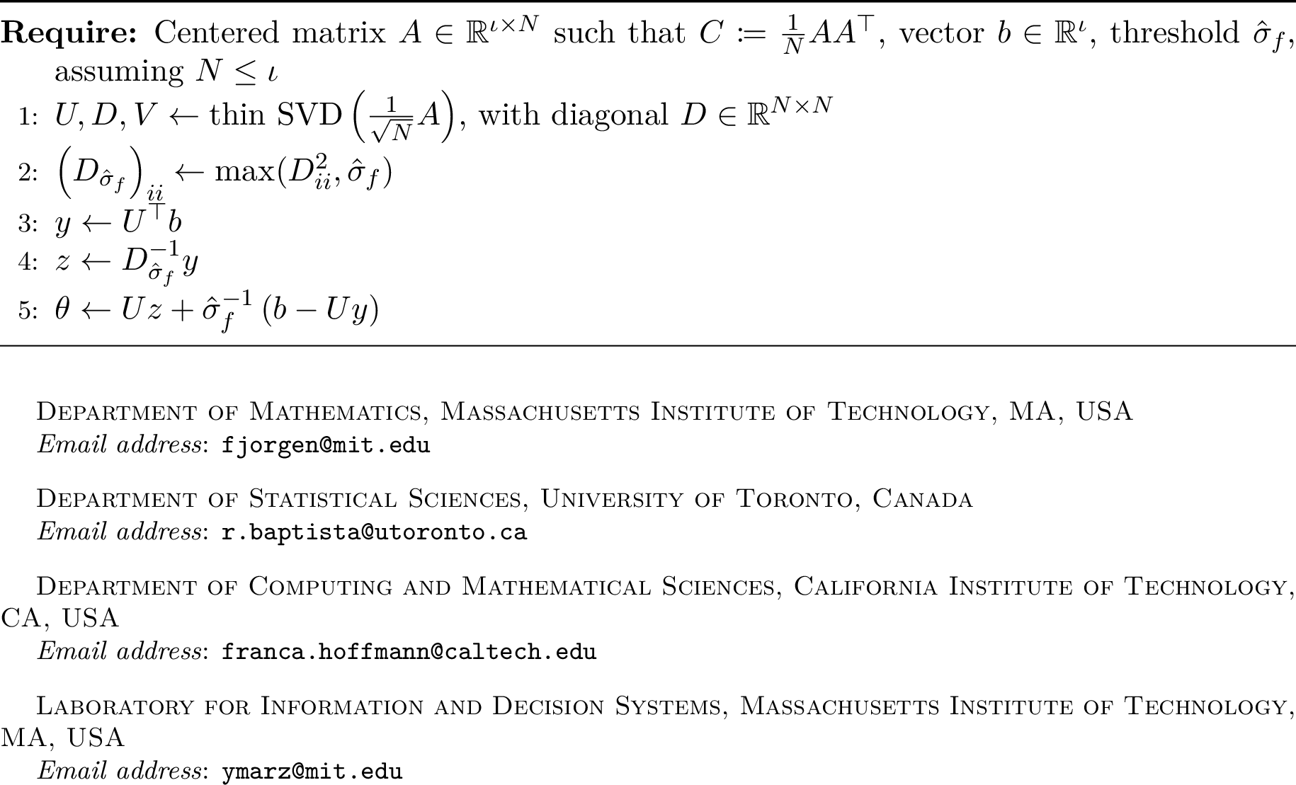 Figure 5: Stable computation of \theta = C_{\hat{\sigma}_f}^{-1}b