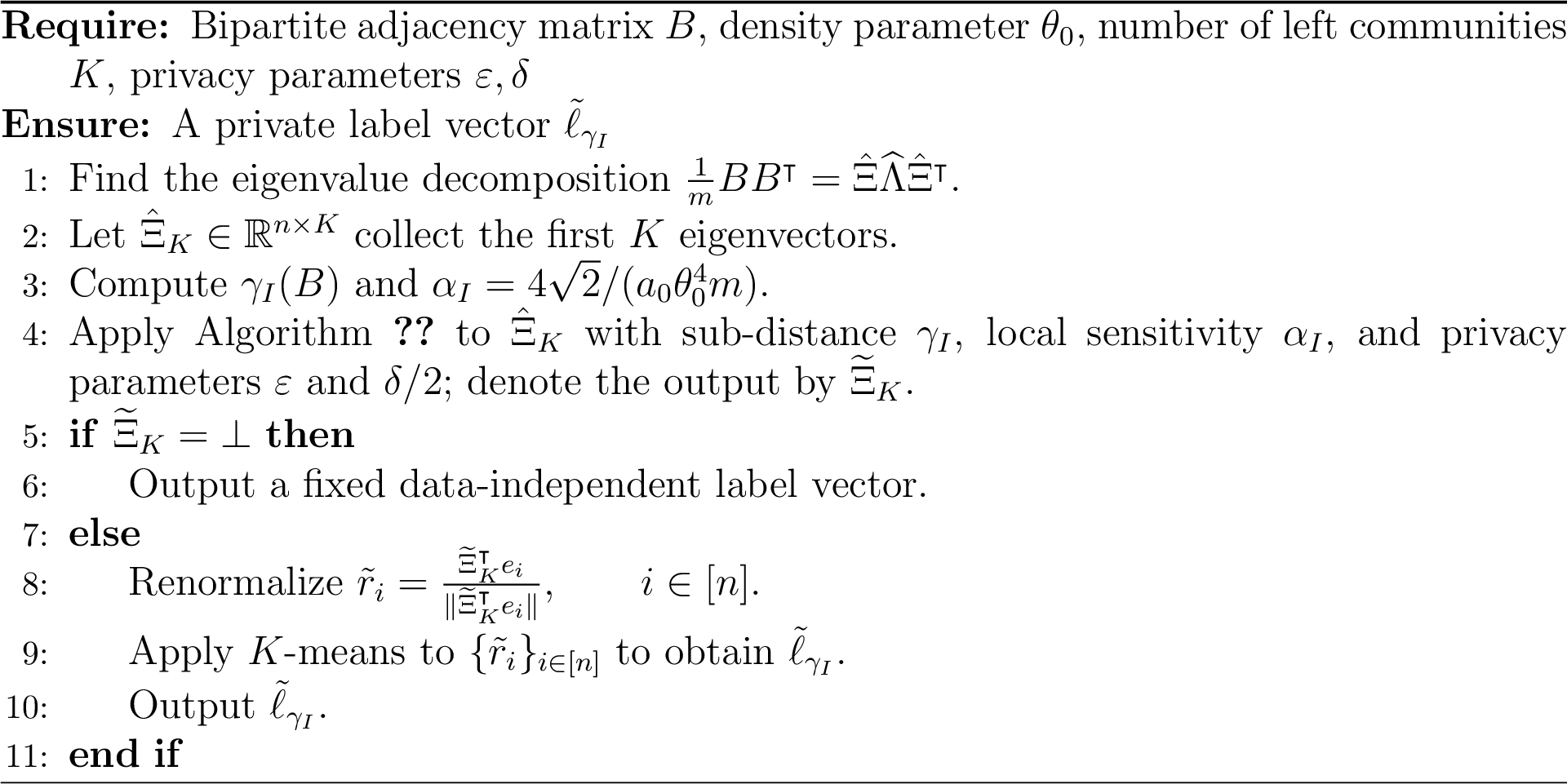 Figure 5: Bi-NetPTR for column-node-private bipartite community detection