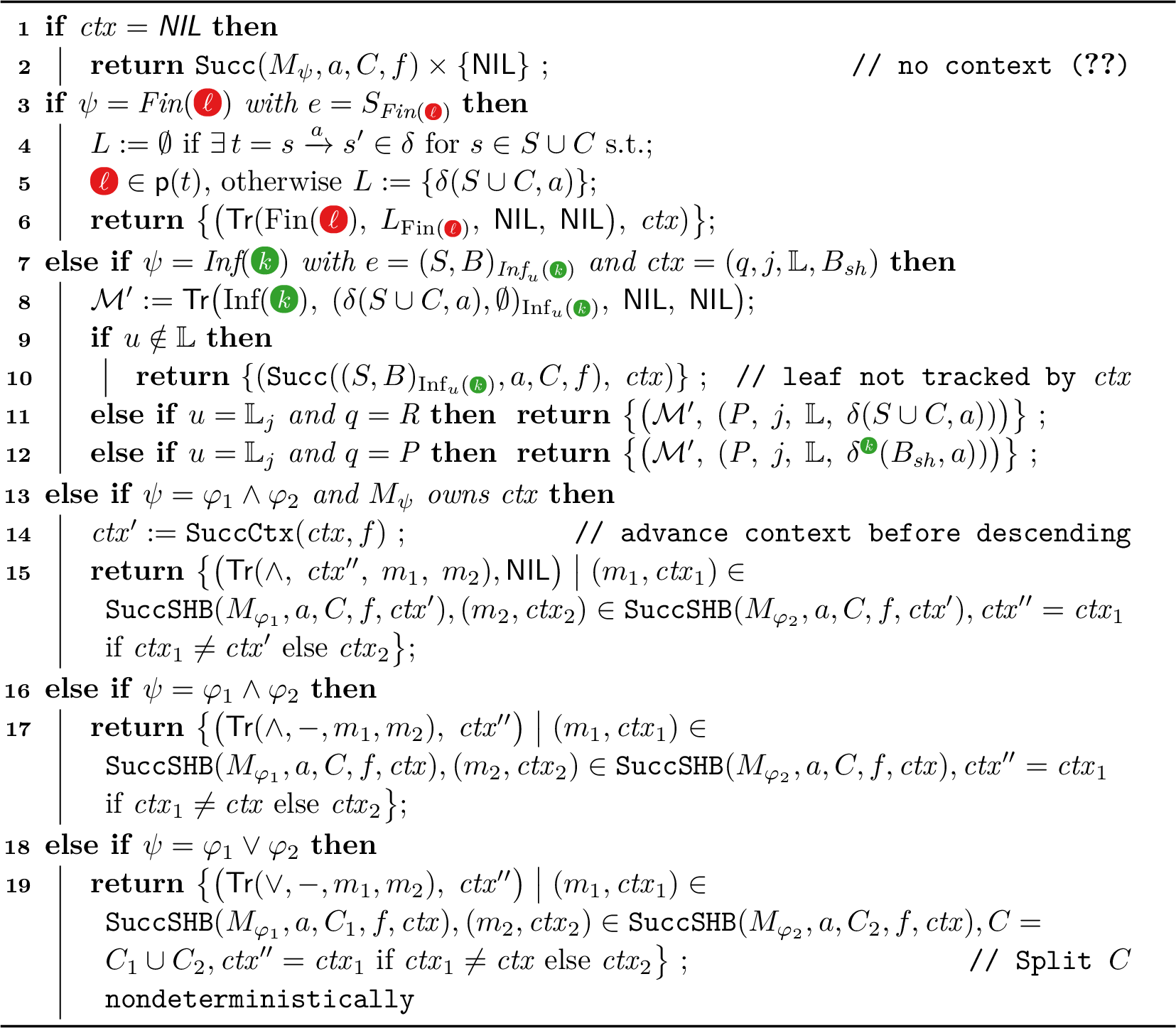 Figure 6: Shared-breakpoint successor \mathtt{SuccSHB}(M_{\psi}, a, C, f, \mathit{ctx})