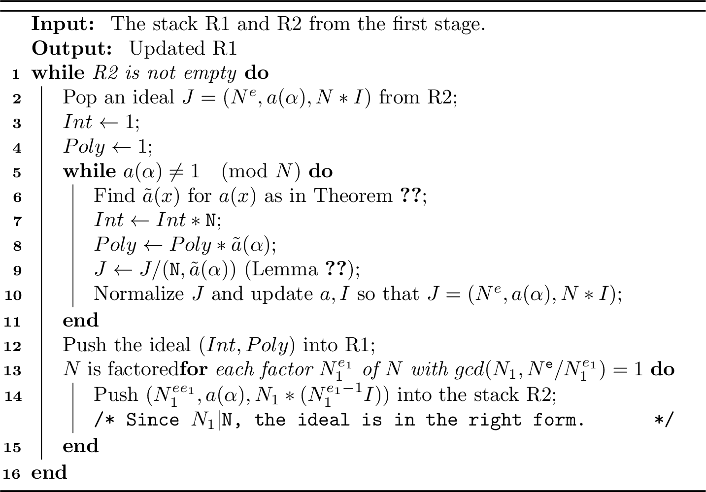 Figure 2: Sketch of the algorithm in the second stage