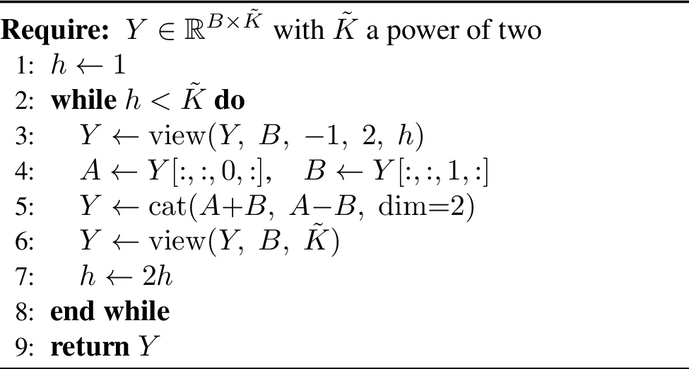Figure 4: Batched FWHT used by SRHT (view+cat butterfly)