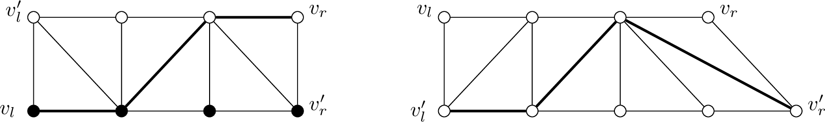 Figure 4: Various cases for diametral paths.