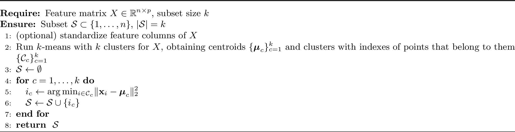 Figure 2: K-Means representative selection