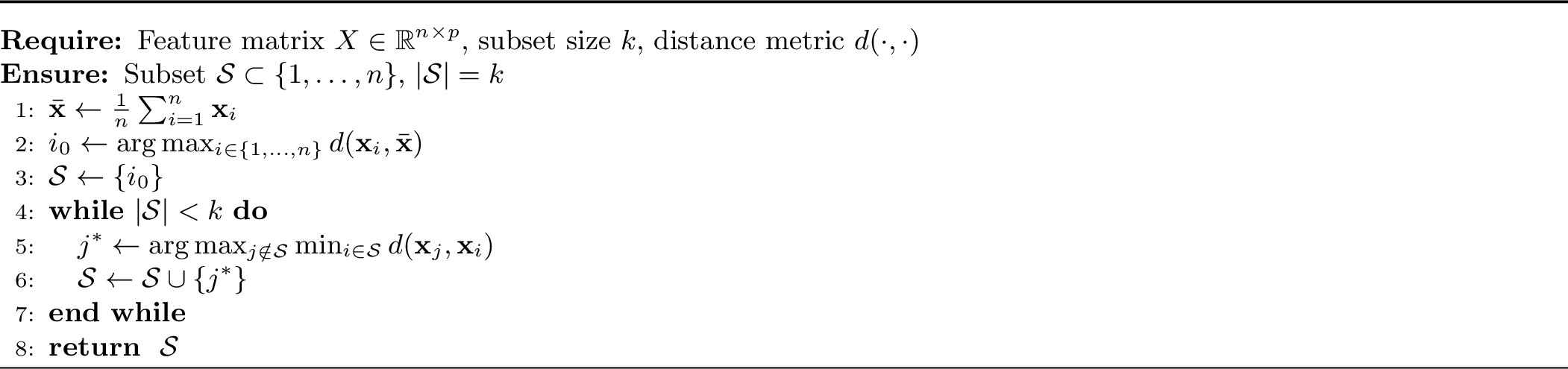 Figure 3: Greedy farthest-first dataset selection