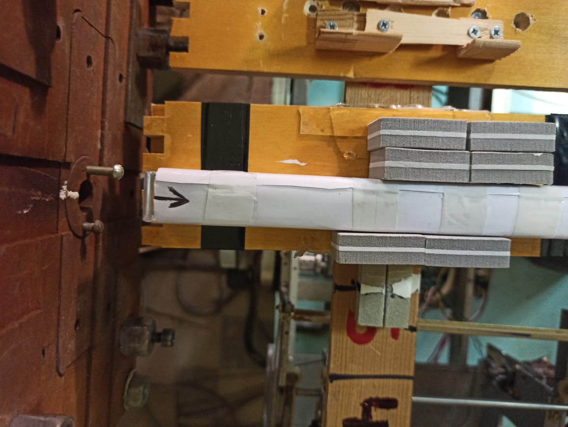Figure 2: The PbWO_4 crystal installed at the front of collimator of the LUE-75.