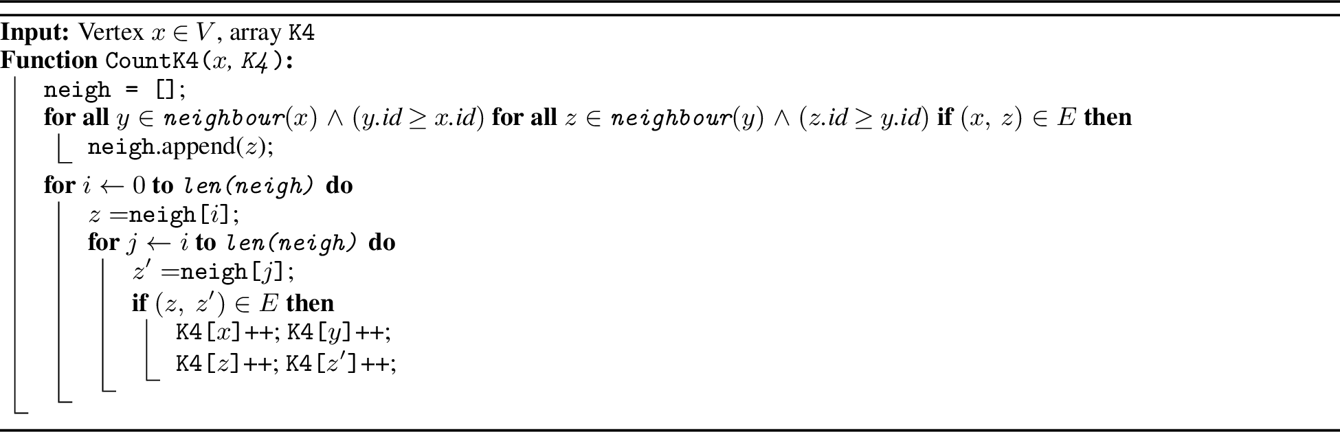 Figure 4: Stage II - Counting K4