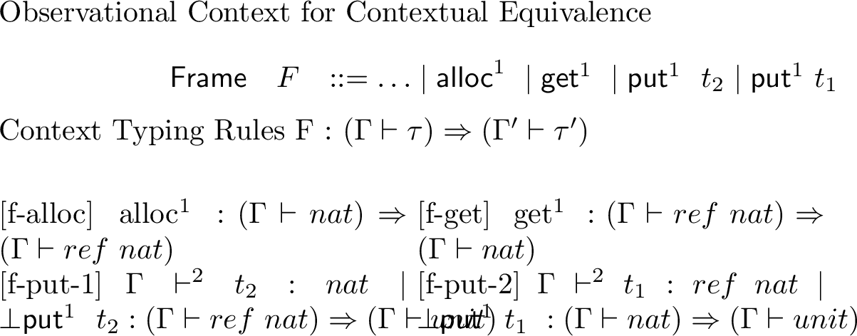 Figure 18: Additional context typing rules for \lambda^{\mathsf{ref}\shortdownarrow}_{|\mathsf{2}|}.Only extended formalizations on top of \lambda^{\shortdownarrow}_{|\mathsf{2}|} are included.