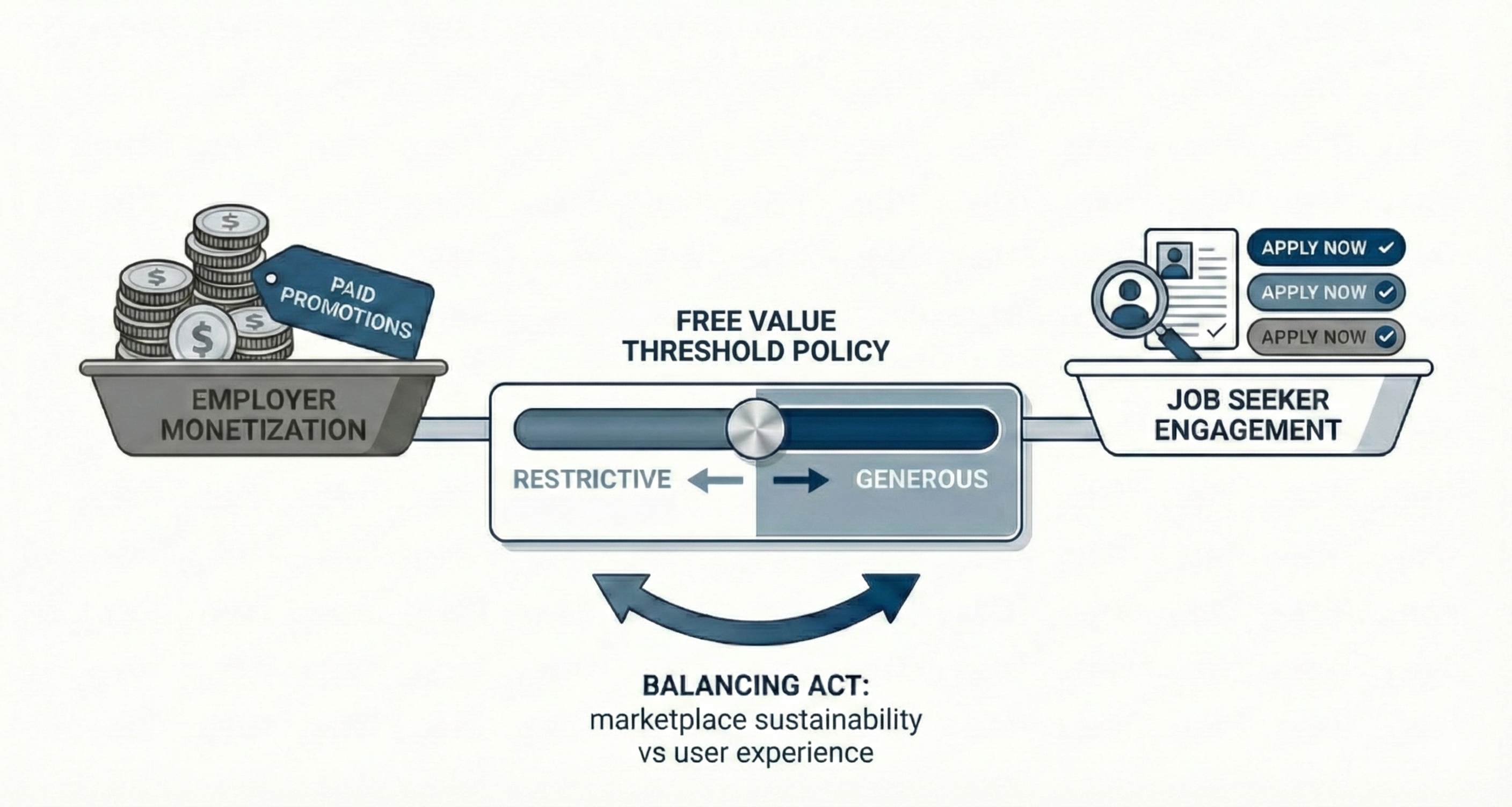 Figure 1: Two-Sided Marketplace Policy Tradeoff.