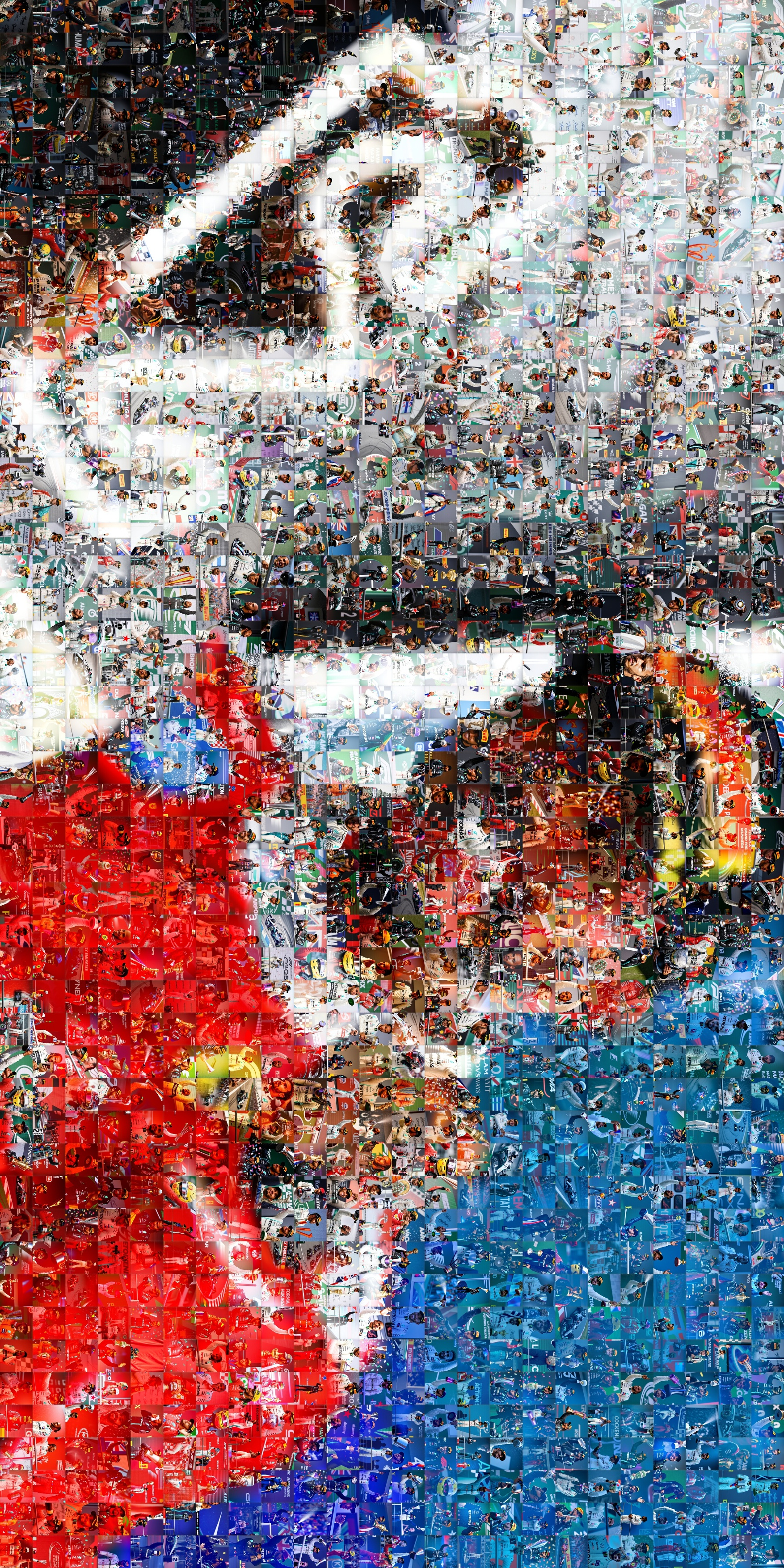 Figure 7: Photomosaic (12288 x 6144) generated from a base image (4096 x 2048) using real images as tiles (256 x 256) through image gallery conditioning. The gallery has been fetched from web and the base image has been encoded then upscaled to the preferred resolution.