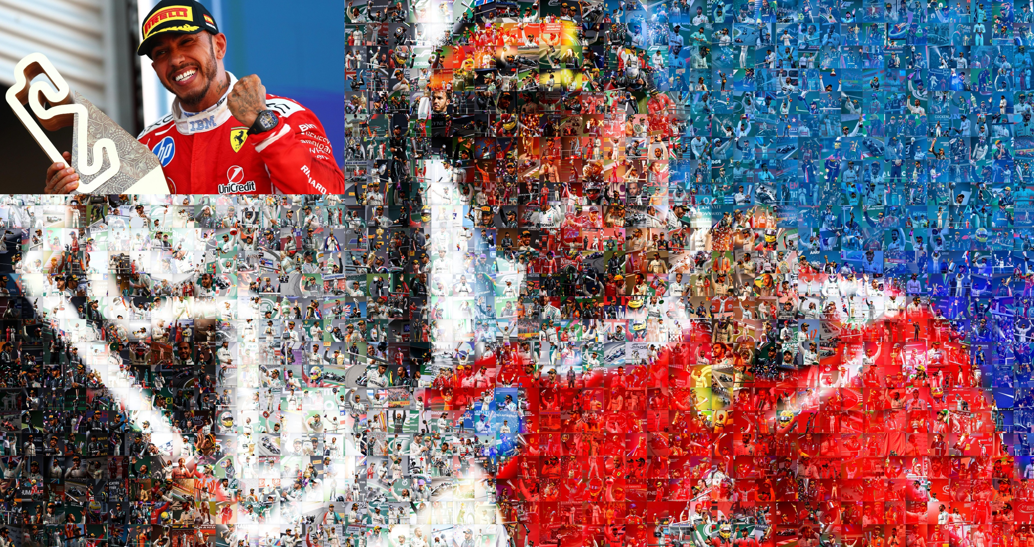 Figure 3: Photomosaic (12k x 6k) generated from a base image (4k x 2k) using real images as tiles condition. Best viewed zoomed in.