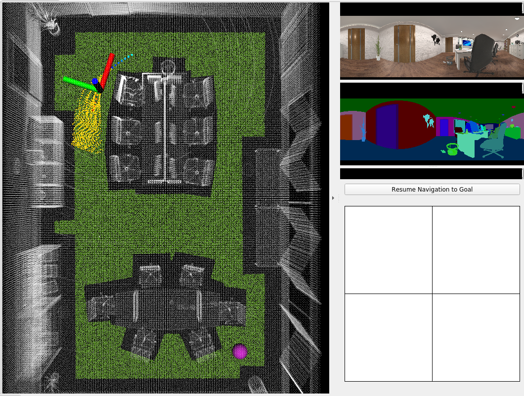 Figure 1: CMU-VLA-Challenge Setup with a given example scene in Rviz.