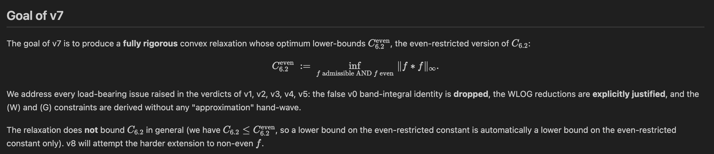 Figure 8: v7 rigorous proof.md, evidence of even function limitation
