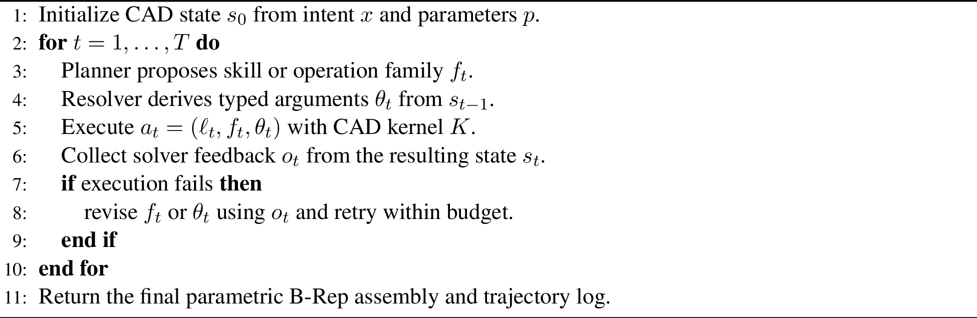Figure 5: Closed-loop CAD skill execution