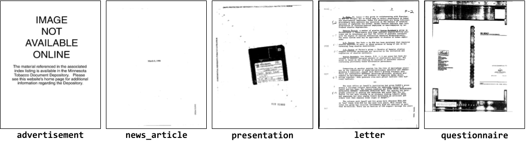 Figure 3: Examples of RVL-CDIP label errors with no valid true label.