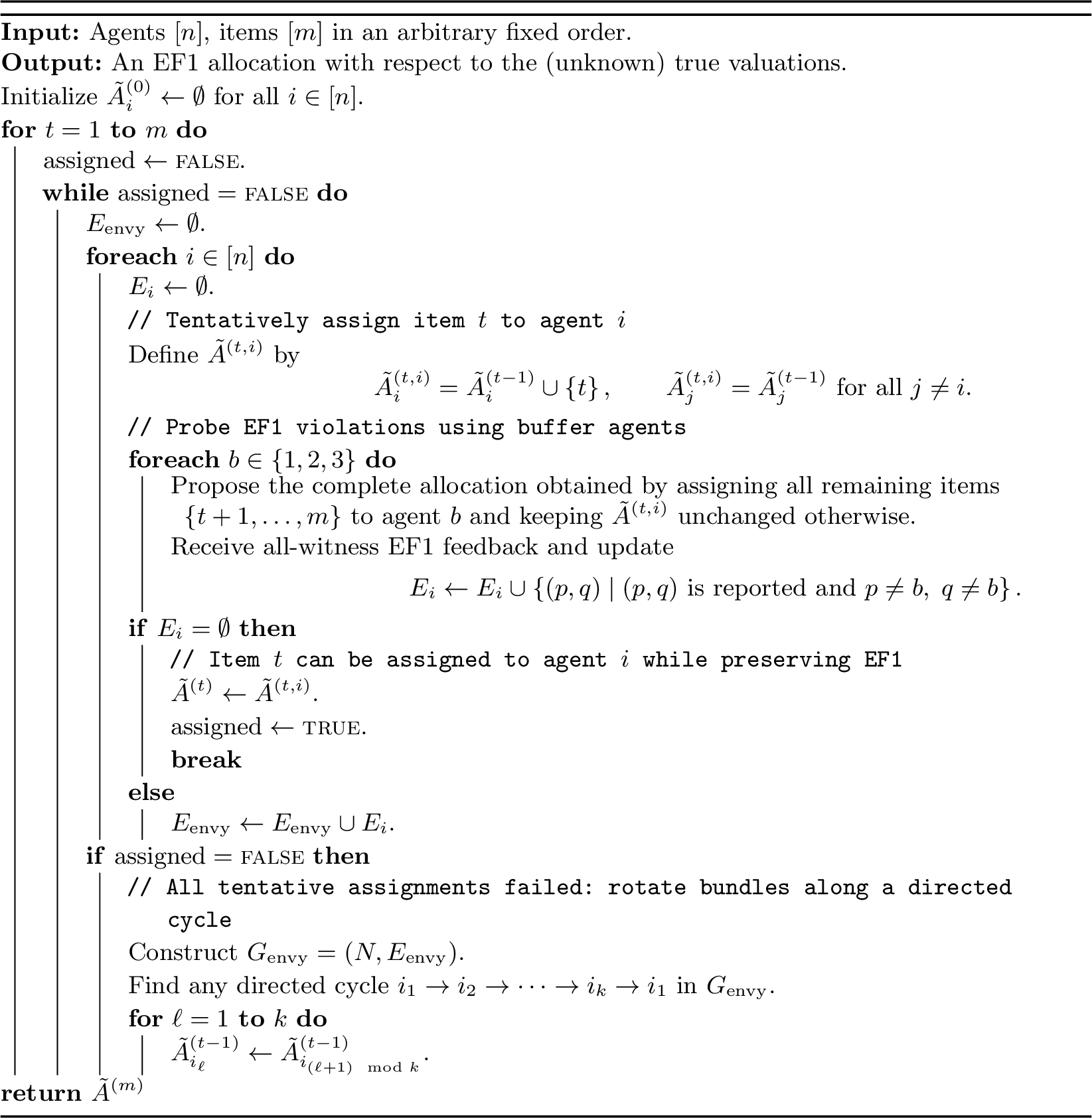 Figure 3: All-Witness EF1 Allocation for n \ge 3 Agents