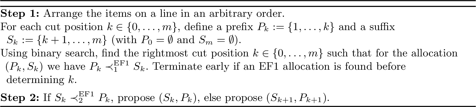 Figure 7: (for two agents with monotone valuations under all-witness EF1 feedback)