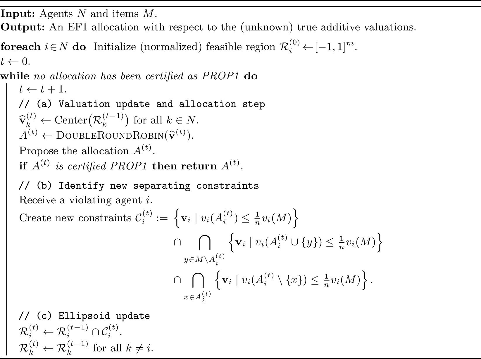 Figure 2: Ellipsoid-PROP1 (Single Witness Feedback, Mixed Setting, Additive Valuations)