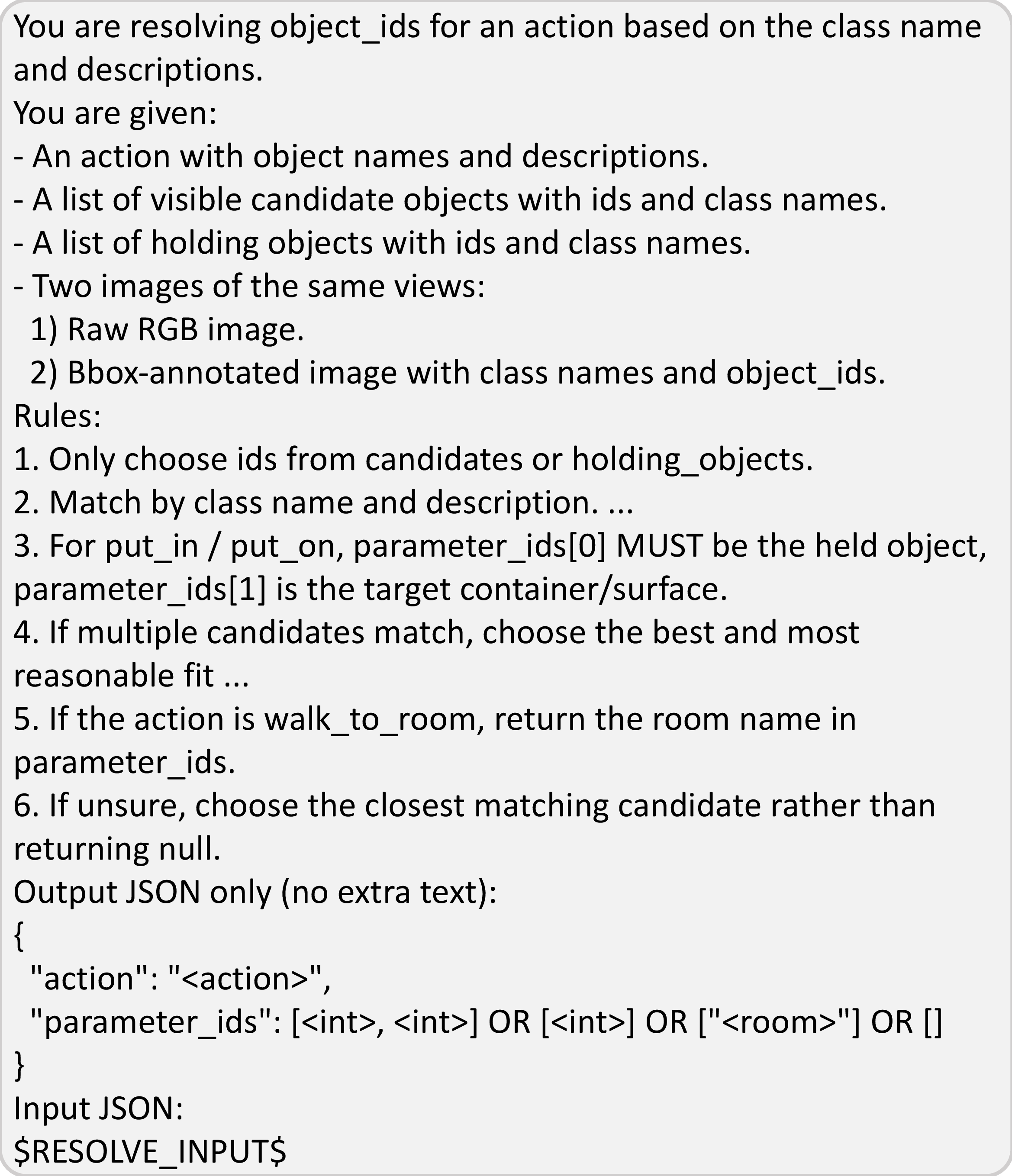 Figure 25: Prompt for action decoder.