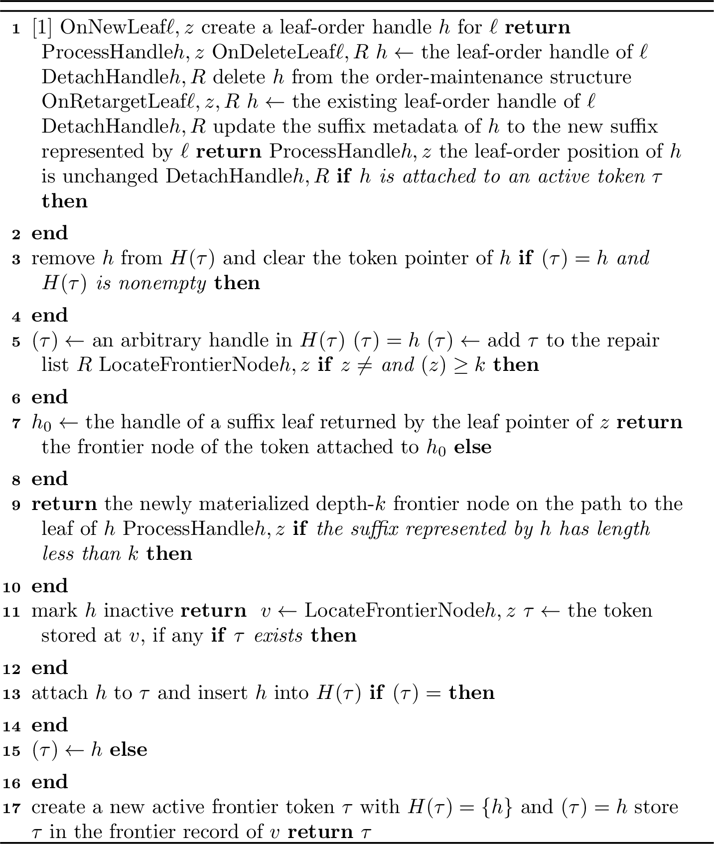 Figure 6: Leaf-event operations for the token lifecycle