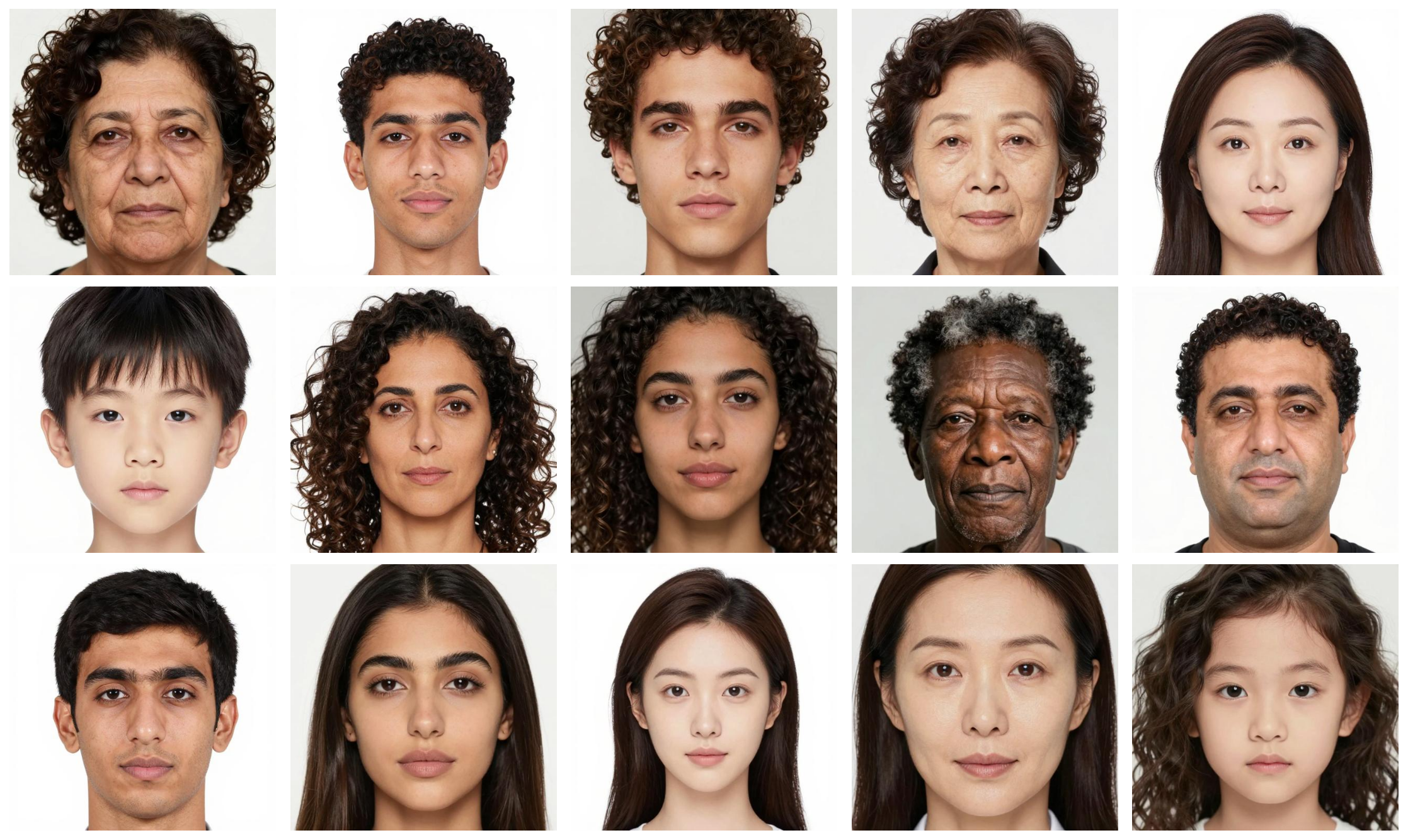 Figure 7: Visualization of reference faces from a subset of the Cross-Referenced Editing test dataset.