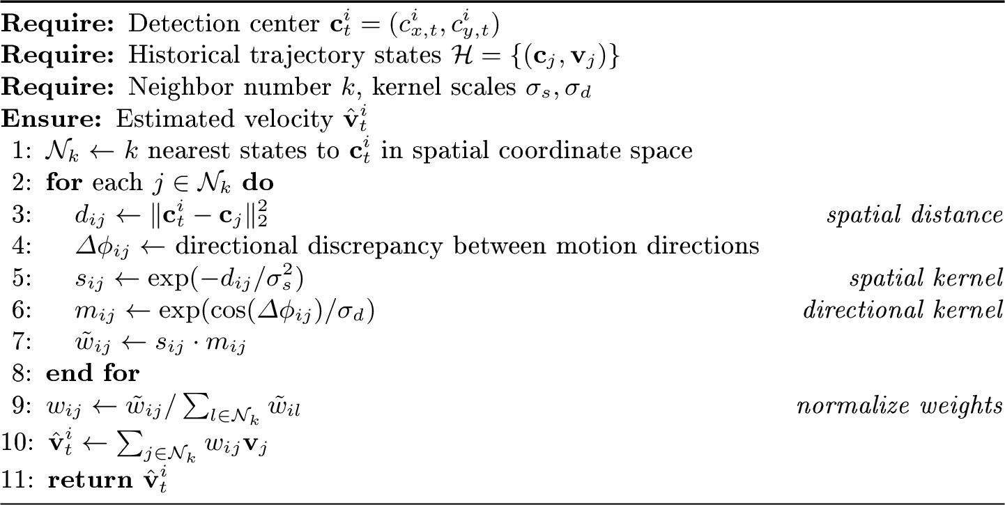 Figure 5: KNN-based Velocity Estimation for Inference