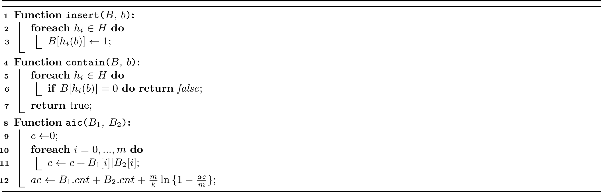Figure 6: Bloom Filter Operations