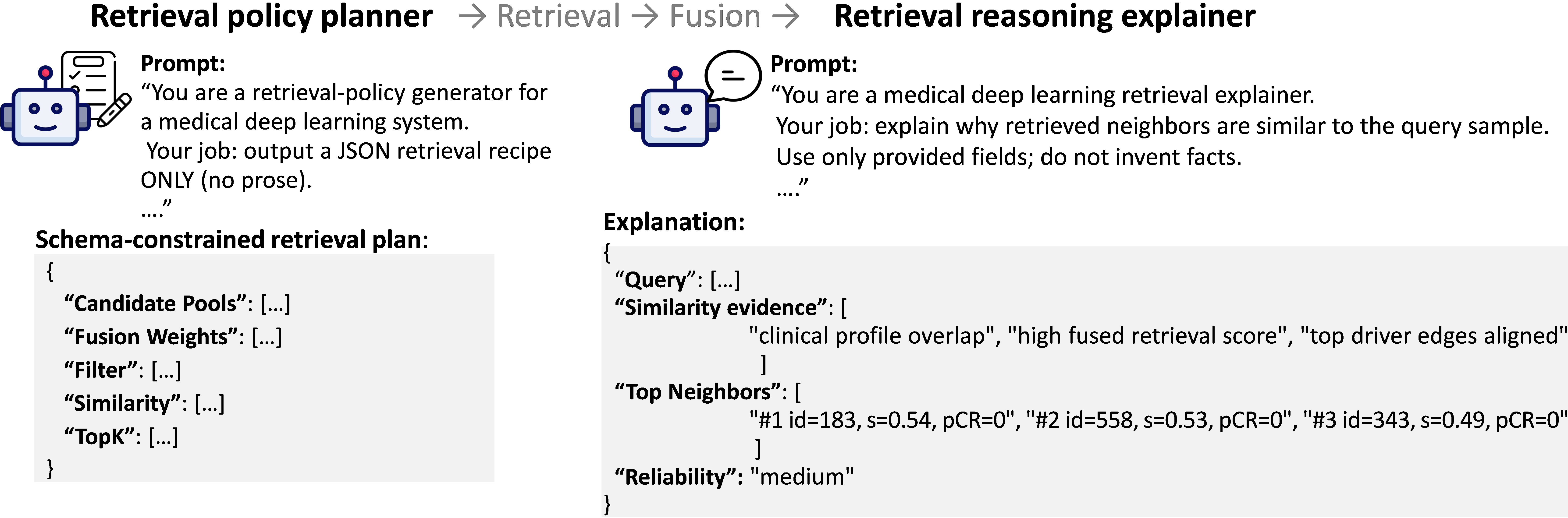 Figure 4: LLM-driven RAG case study for a pCR=0 patient from external set.
