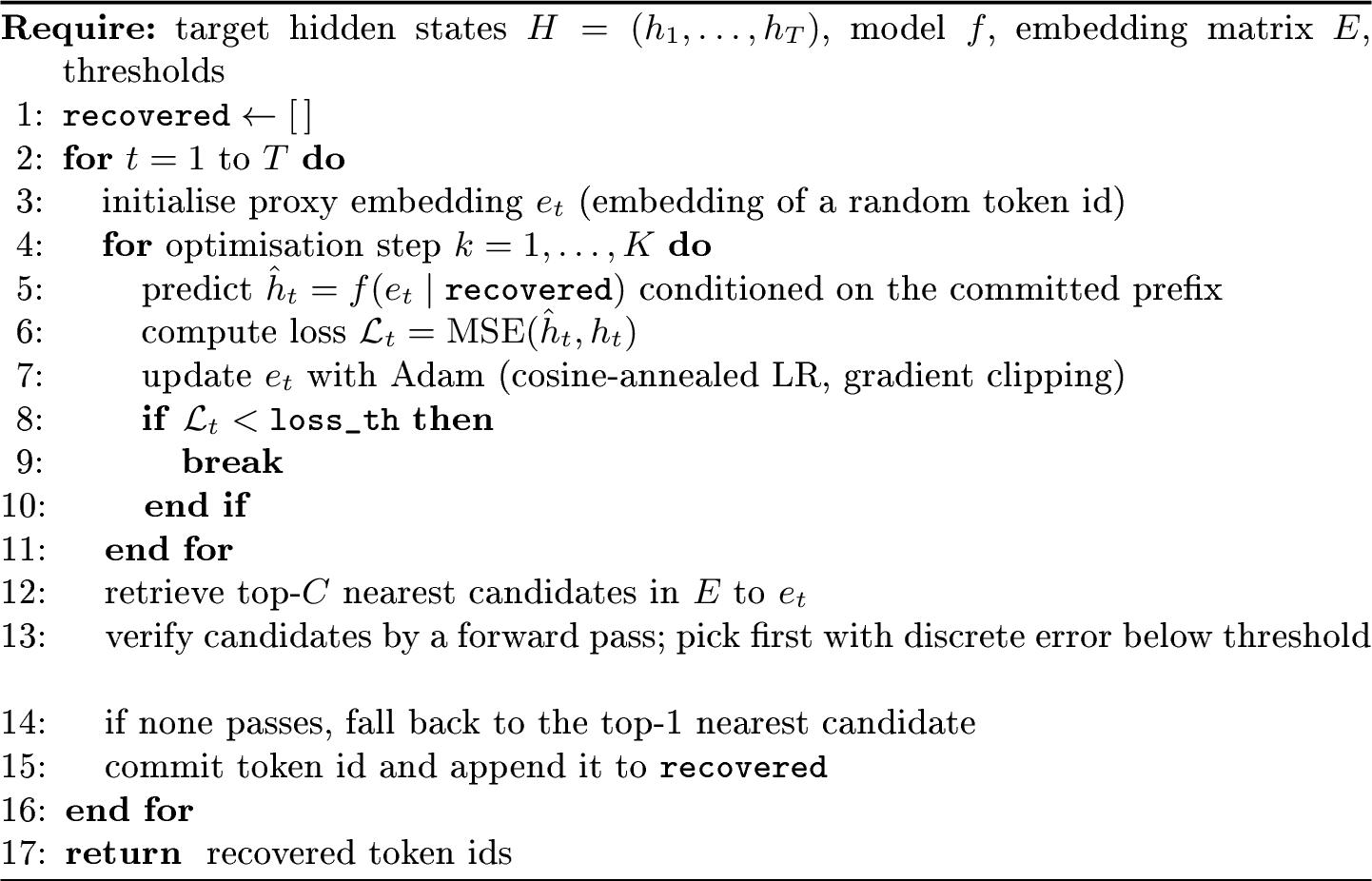 Figure 1: Token-wise hidden-state inversion