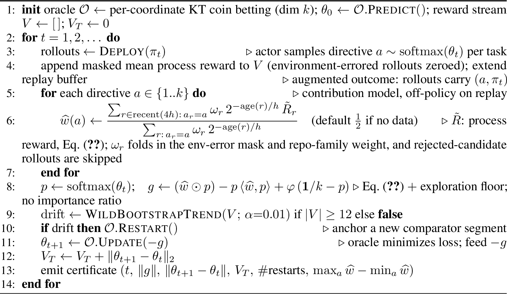 Figure 7: PA-COCOA: counterfactual credit assignment driving a coin-betting oracle