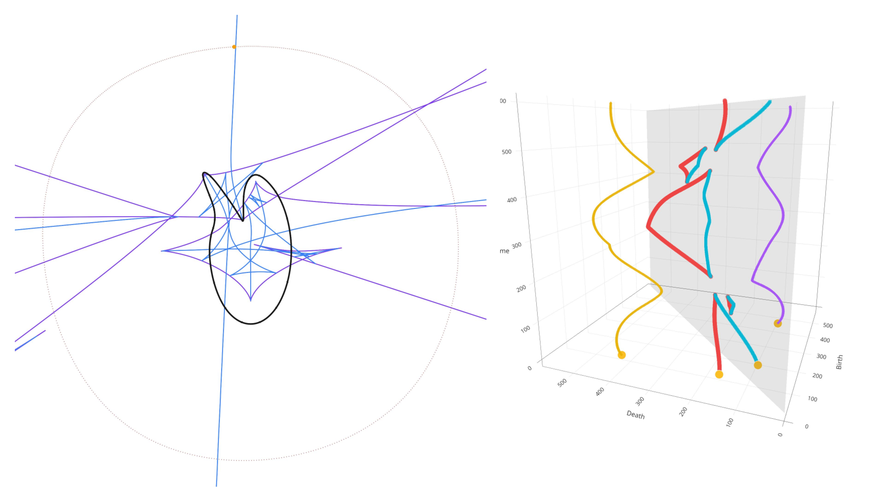 Figure 19: When \gamma is a big enough loop enclosing the curve which acted as an example for a singularity of type A_1^2/A_1^2 which contains monodromy, then the vineyard of the larger loop no longer contains monodromy, even though it contains the A_1^2/A_1^2 singularity which locally generates monodromy.