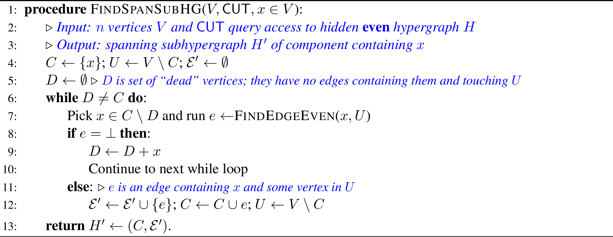 Figure 5: Finding Spanning Subhypergraph