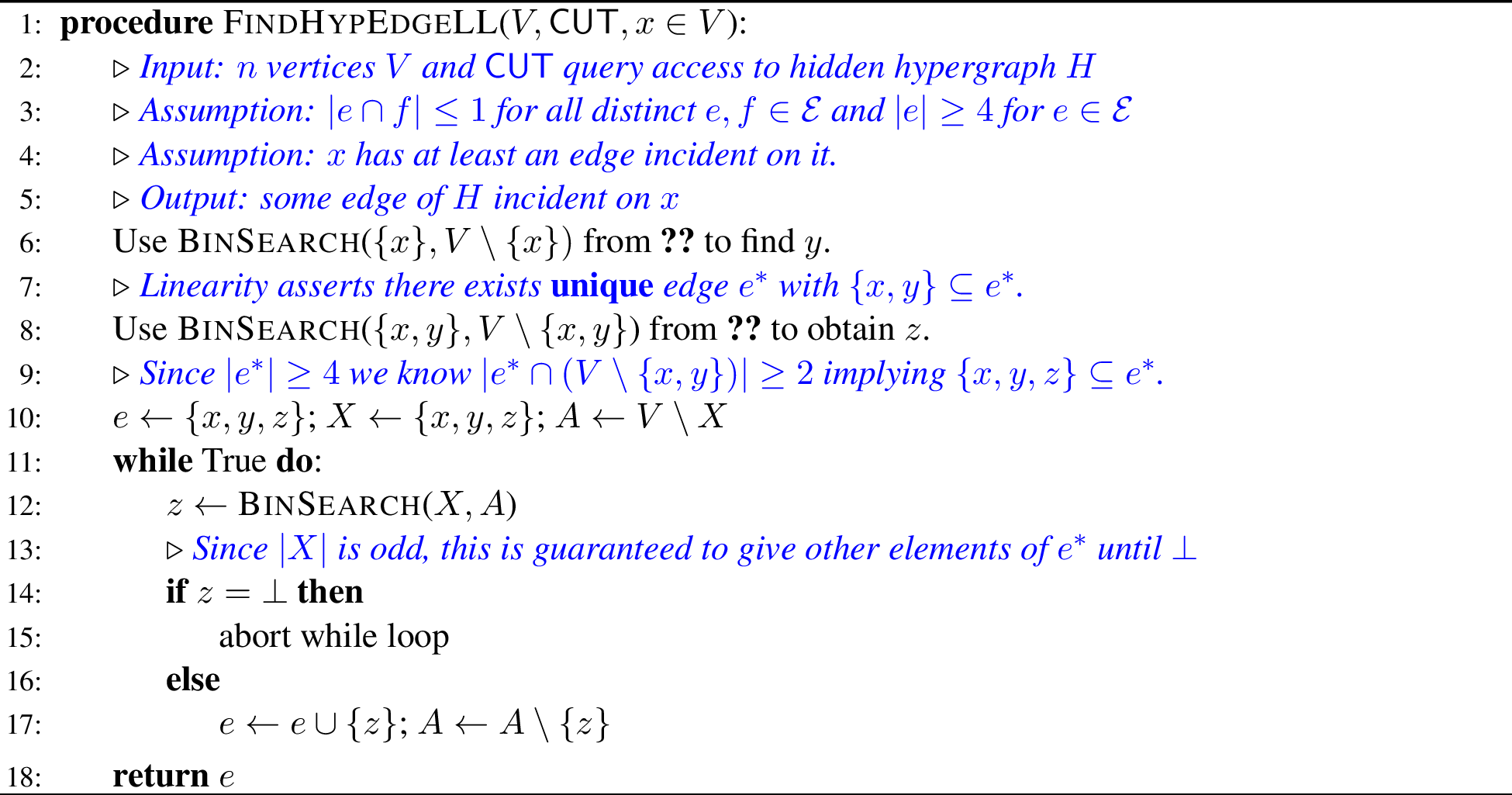 Figure 6: Finding one edge in large linear hypergraph