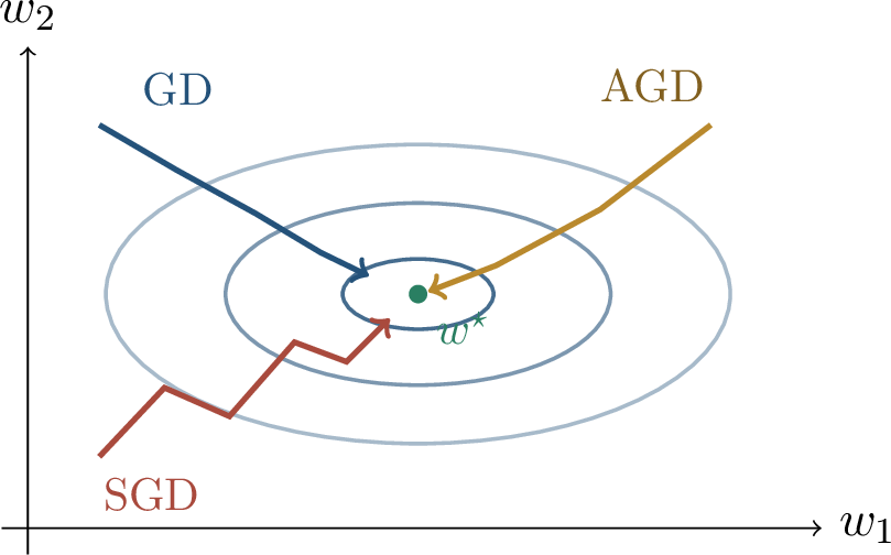 Figure 41: Different optimization trajectories can reach different endpoints, especially in nonconvex overparameterized models.