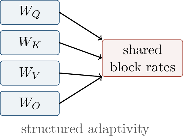 Figure 70: Adam-mini-style methods reduce the number of distinct effective learning-rate statistics by sharing rates within structured blocks.