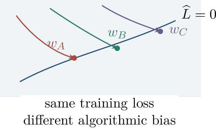 Figure 80: Interpolation leaves a set of zero-error solutions. The optimizer and its parameterization select a particular point on this set.